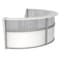 Linea Italia Reception Desk 71 in D X 46 in H, 11.9 ft W X Thermofused Laminate, Clear, White ZUS317 - alternate 4